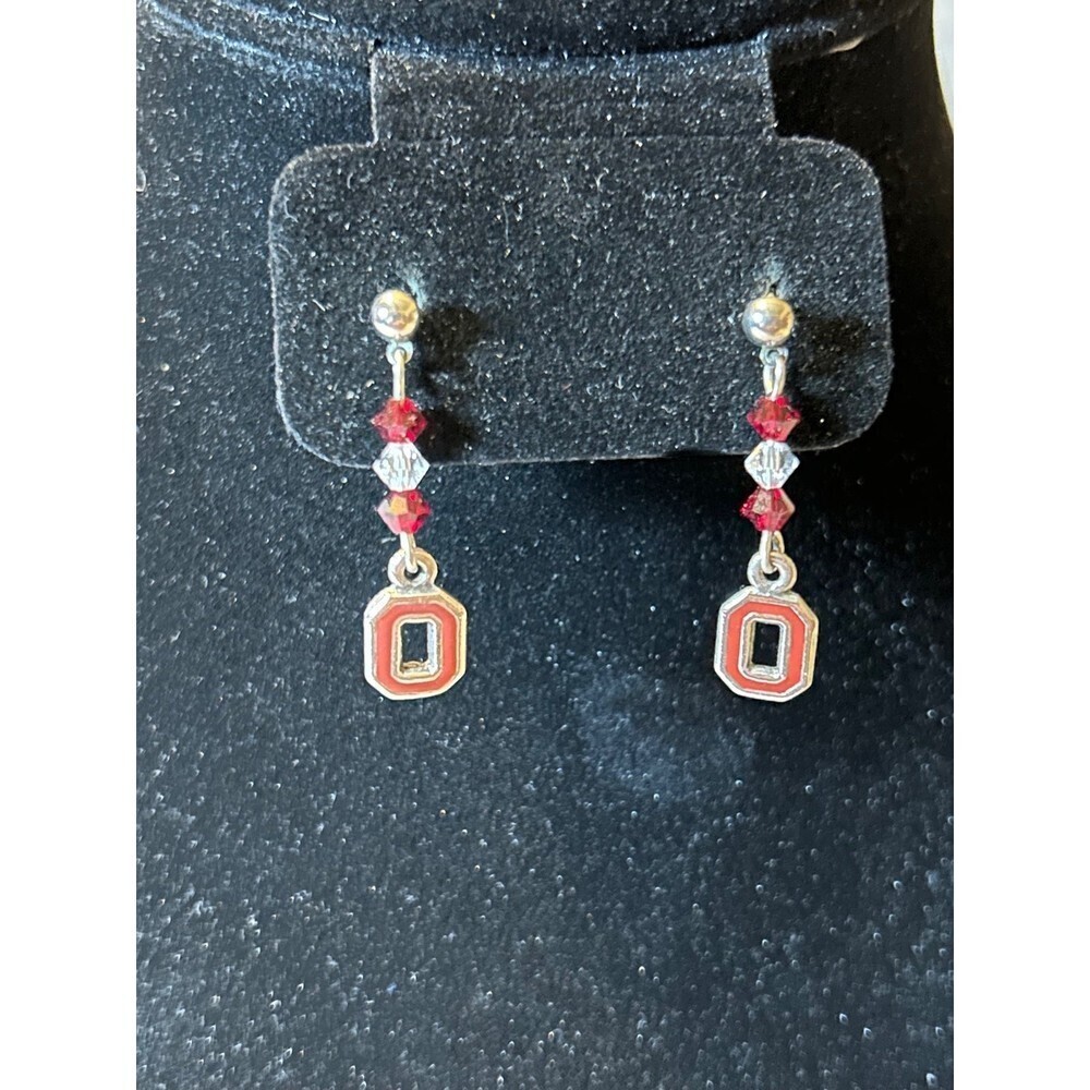 NCAA Ohio State Buckeyes Beaded Dangle Earrings